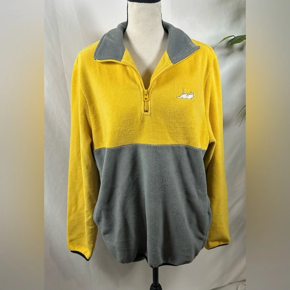 Ripndip Yellow and Gray Off-the-Shoulder Sweater
